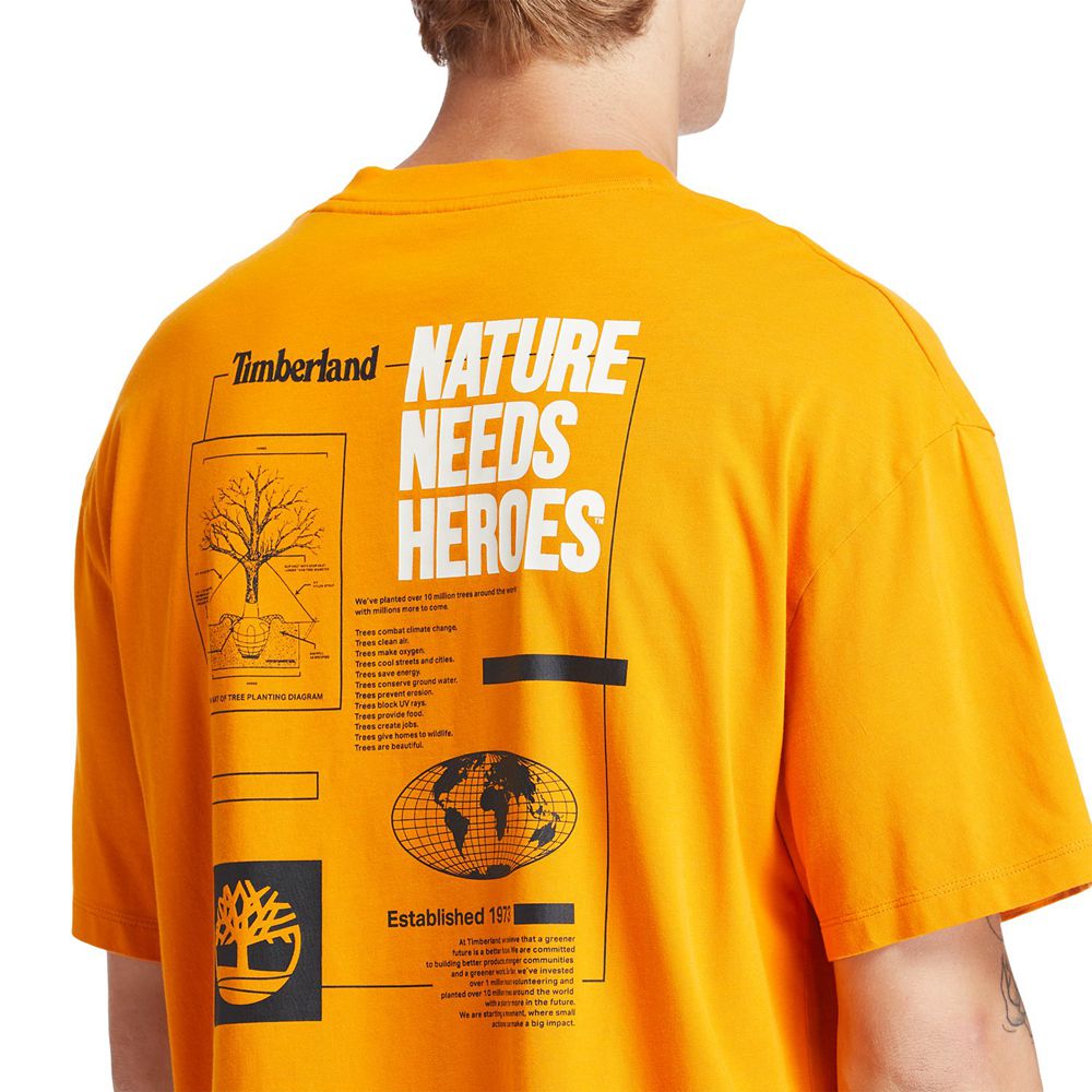 Timberland Mens T-Shirts Heritage Short-Sleeve Tree Pack - Orange - India ZR4925786